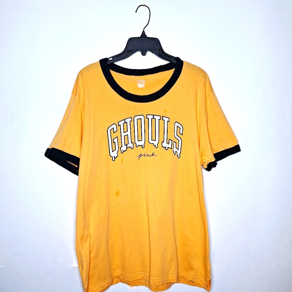 Victoria Secert Pink brand "The Glow In The Dark Ghoul" Halloween core tee shirt